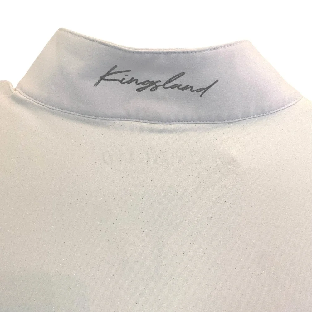 Kingsland‎ Equestrian Paisely Show Shirt Sleeveless White Women XL Shimmer STAIN - Picture 7 of 12